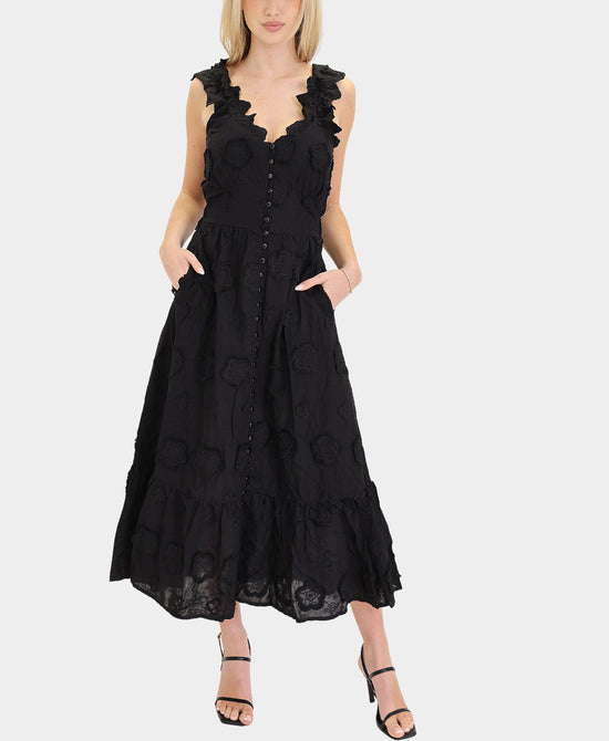 Crochet Embroidered Maxi Dress view 1