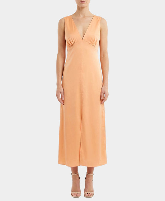 Satin Maxi Dress w/ Open Back view 1