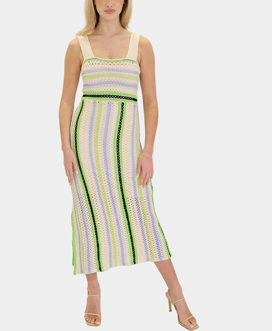 Multicolor Crochet Maxi Dress view 1