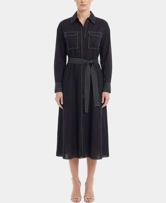 Shirt Dress w/ Contrast Stitch Detail view 1