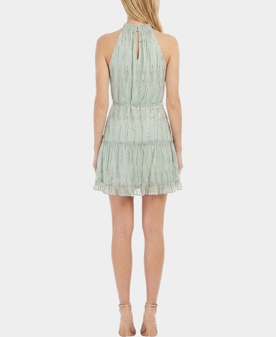 Halter Dress w/ Multicolor Metallic Detail view 2