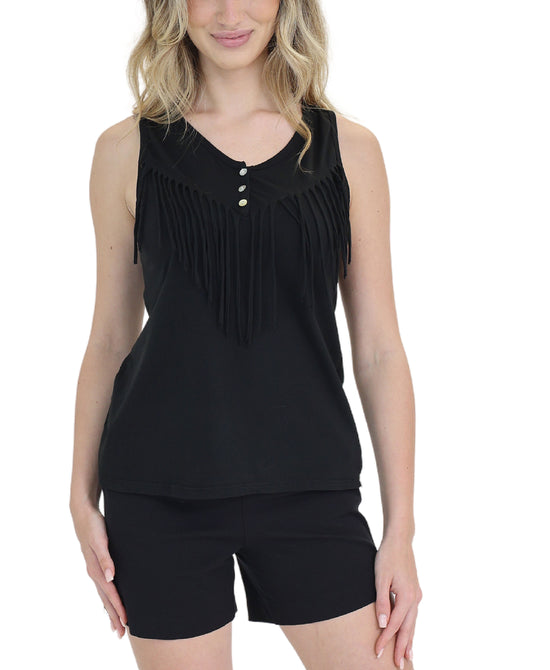 Cotton Tank w/ Fringe view 