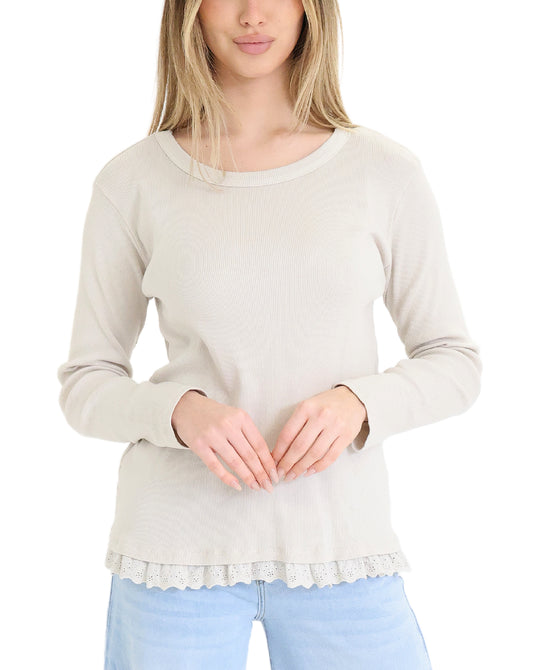 Ribbed Top w/ Eyelet Detail view 