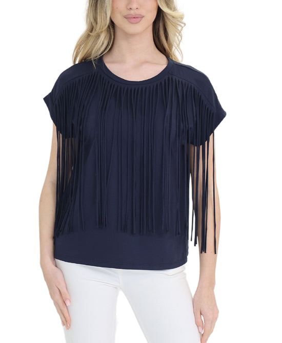 Cotton Tee w/ Fringe view 