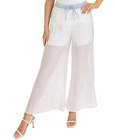 Shimmer Pants w/ Denim Trim