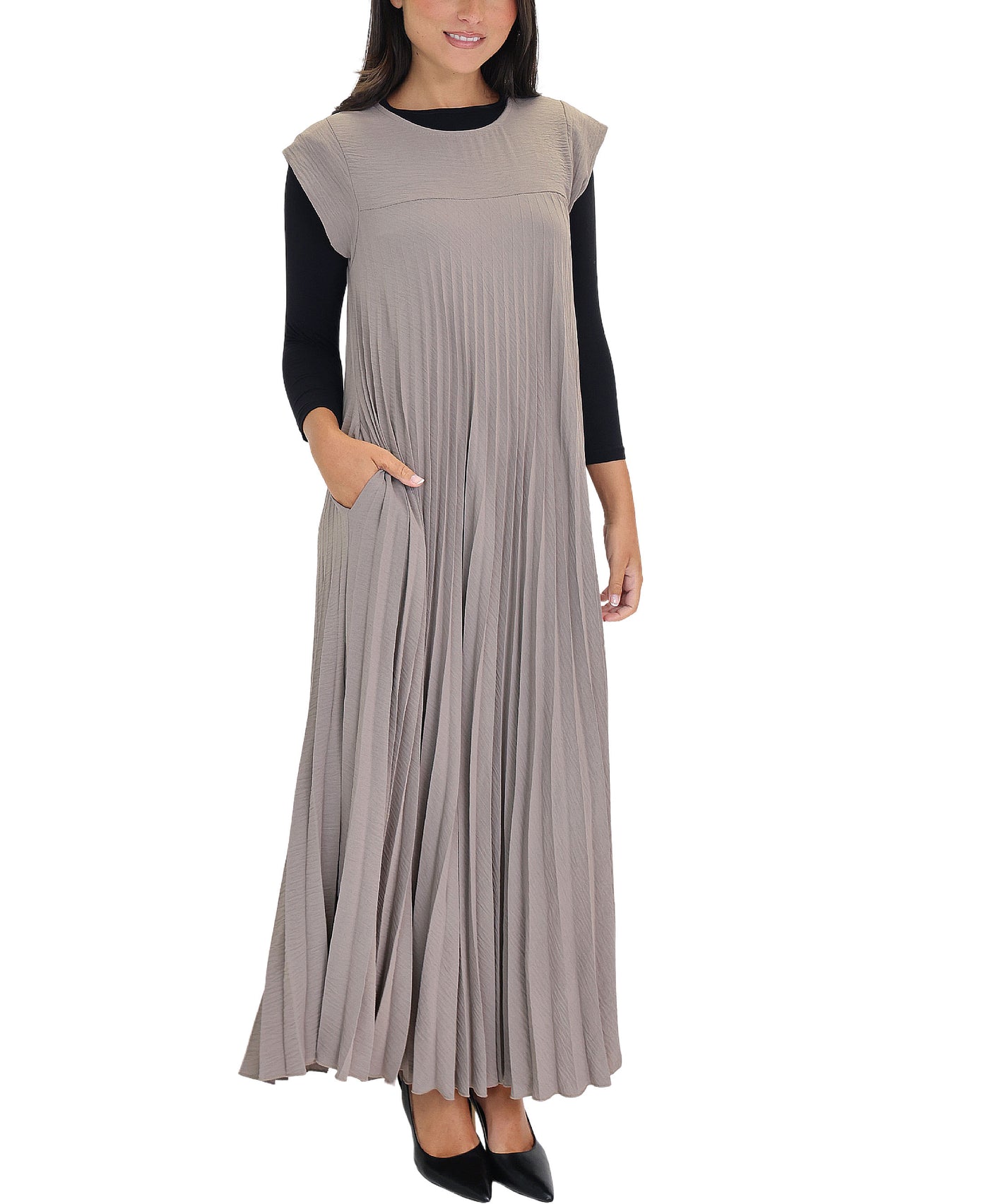 Pleated Maxi Dress view 1