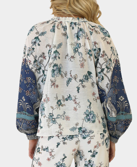 Floral & Cheetah Blouse view 