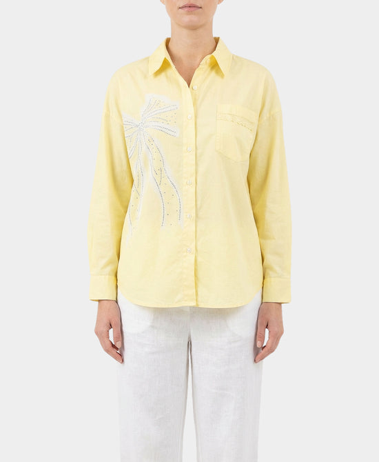 Shirt w/ Print Bow & Studs view 1