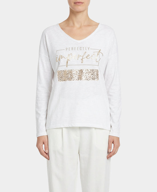 "Perfectly Imperfect" Lace & Sequin Tee view 1