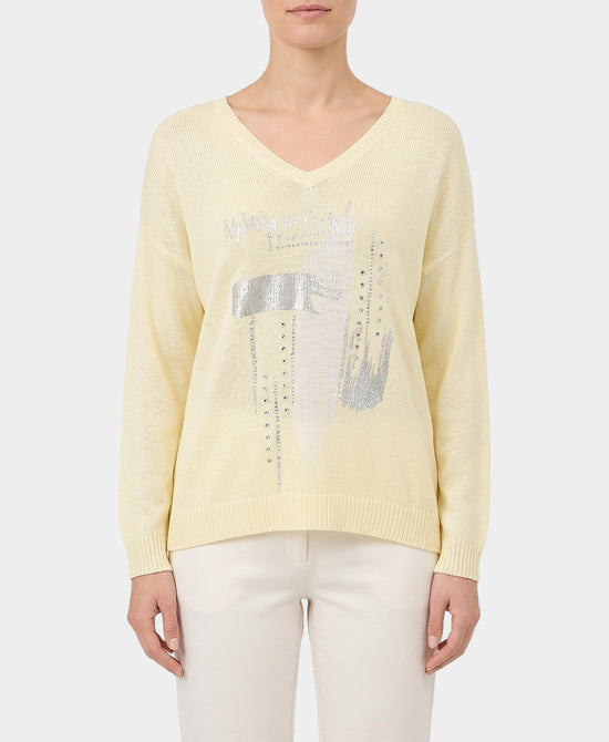 Knit Top w/ Foil Detail view 1