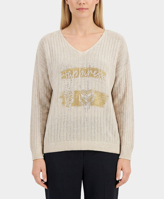 Knit "Happiness" Top w/ Foil Detail view 1