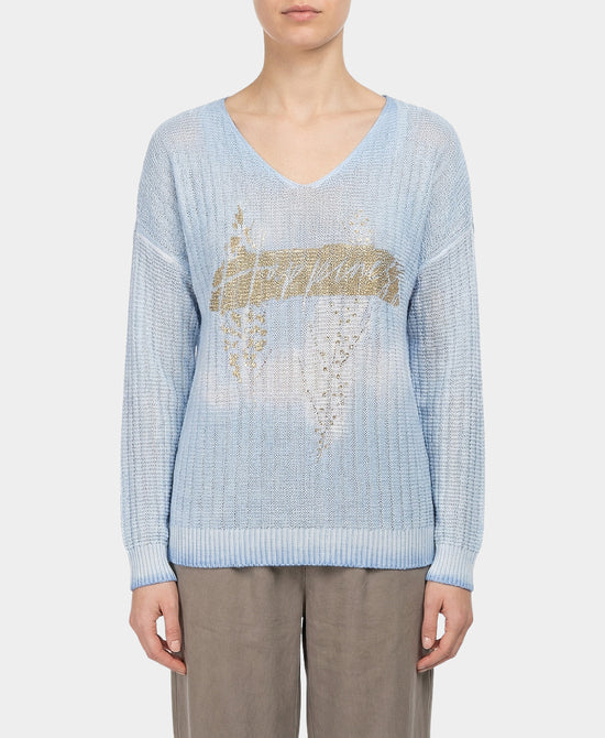 Knit "Happiness" Top w/ Foil Detail view 1