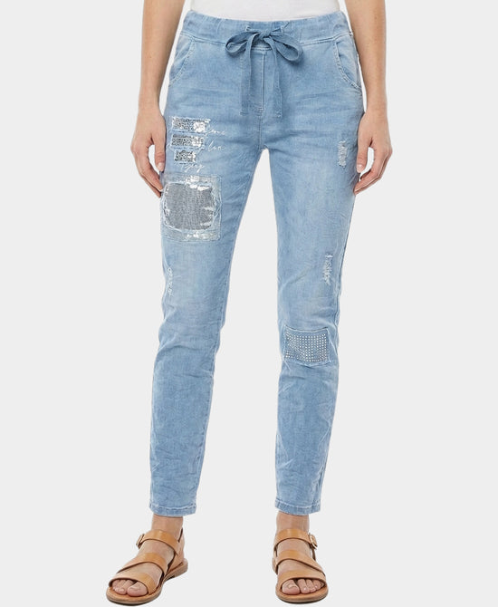 Pants w/ Sequins & Metallic Detail view 1