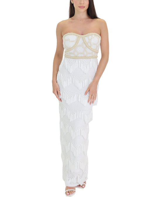 Crochet Maxi Dress w/ Tassels view 