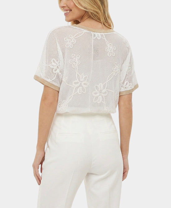 
Mesh Tee w/ Soutache in WHITE view 2