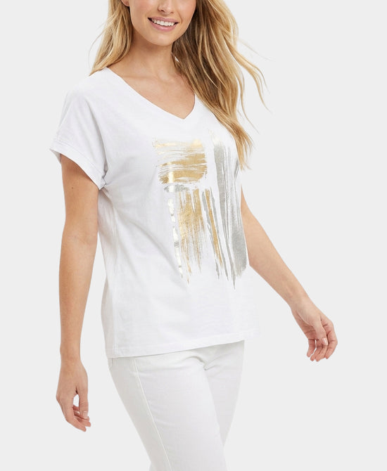
Tee w/ Eyelet Back in WHITE view 1