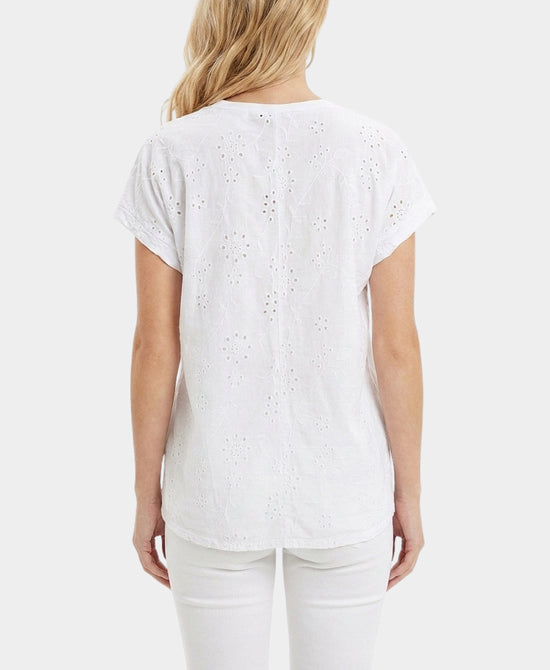
Tee w/ Eyelet Back in WHITE view 2