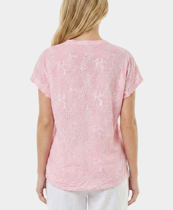 
Tee w/ Eyelet Back in PINK view 2