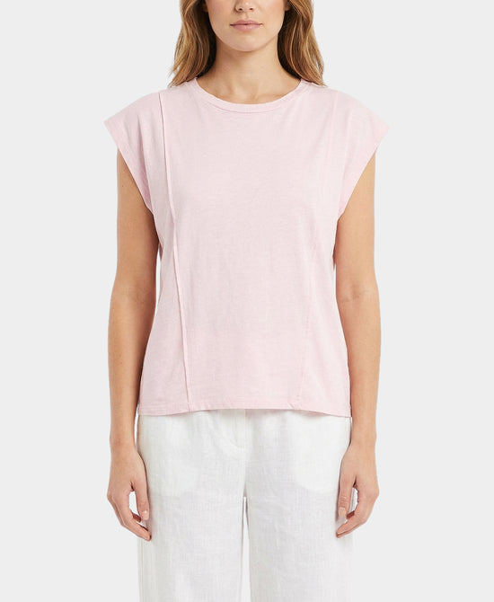 Cotton Tee w/ Seam Detail view 1