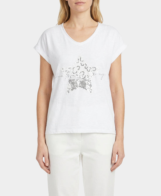 Tee w/ Lace & Sequin Star view 1