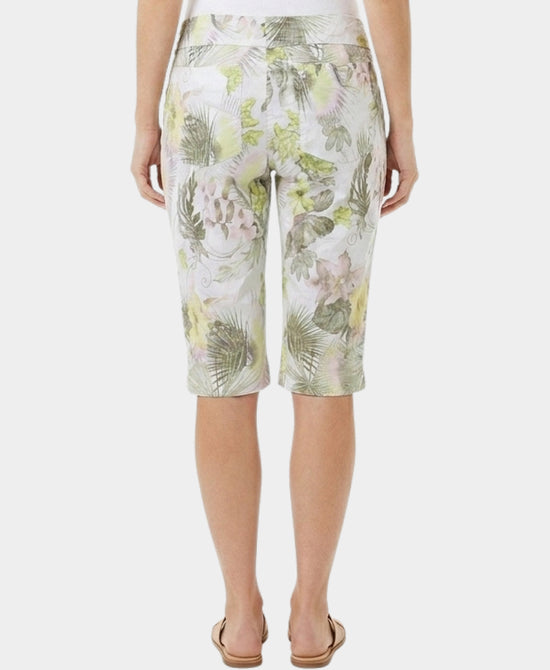 
Floral Print Capris in WHITE/GREEN view 2