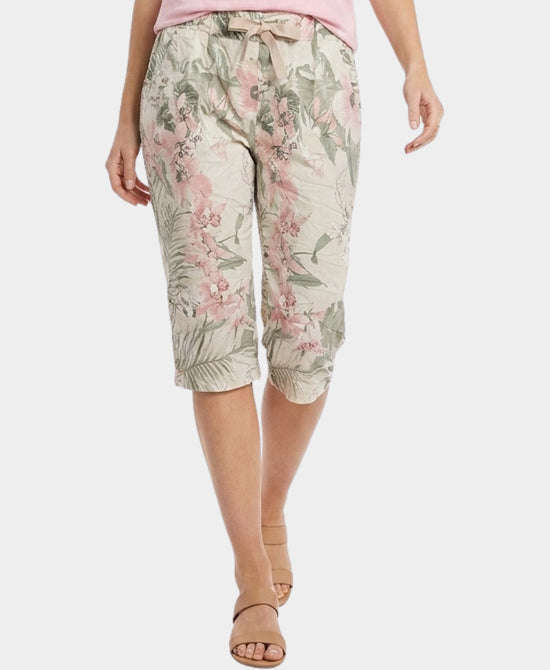 
Floral Print Capris in BEIGE/BLUSH view 1