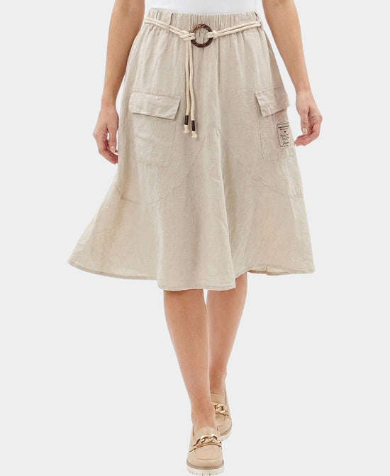 
Linen Skirt in BEIGE view 1