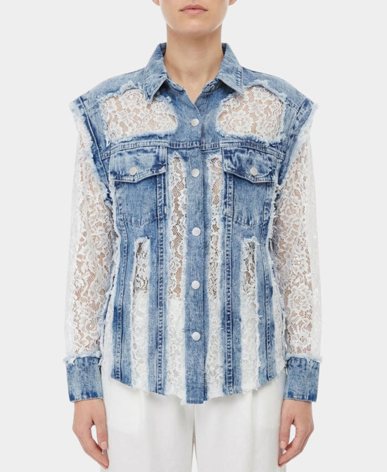 Lace & Denim Shacket view 