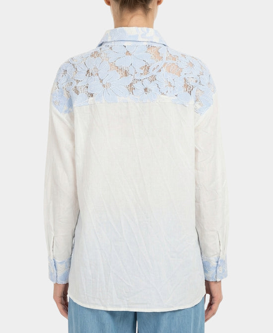 Shirt w/ Denim & Lace Detail view 2