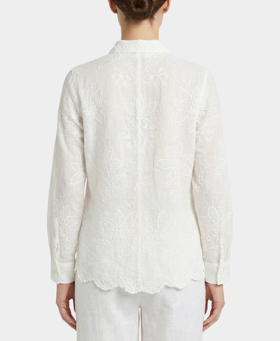 Embroidered Shirt w/ Scalloped Hem view 2