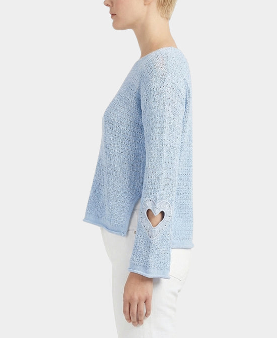 Knit Top w/ Mesh Heart Sleeves view 2