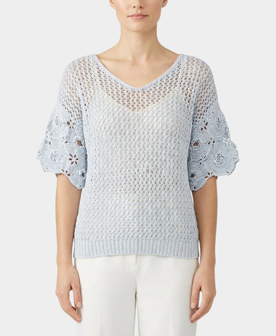 Crochet Top w/ Flower Sleeves view 1