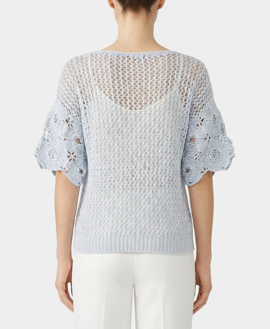 Crochet Top w/ Flower Sleeves view 2