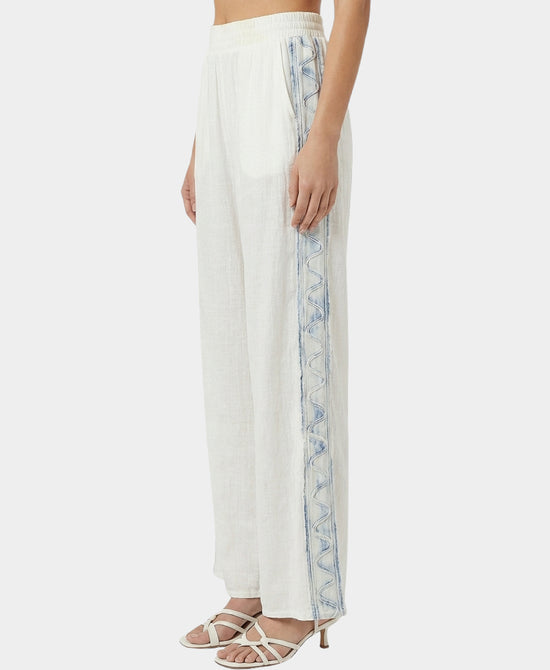 Wide Leg Pants w/ Denim Side Detail view 1