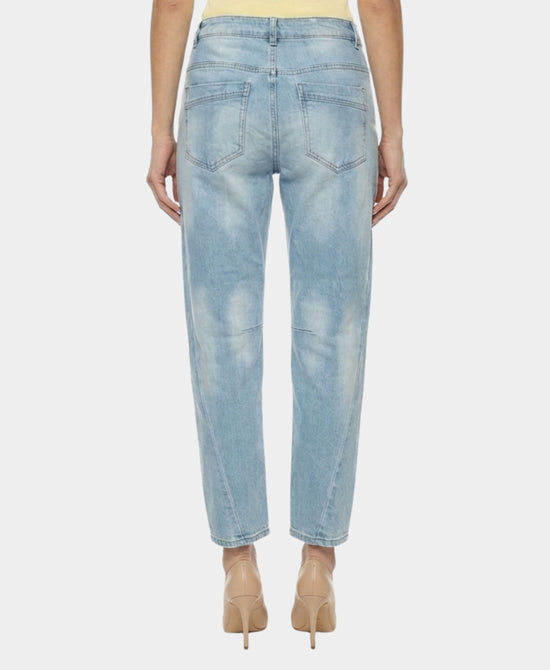 Barrel Jeans w/ Flower Patch Detail view 2