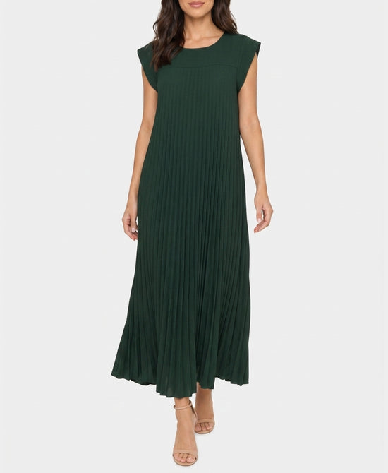 
Pleated Maxi Dress in DARK GREEN view 1