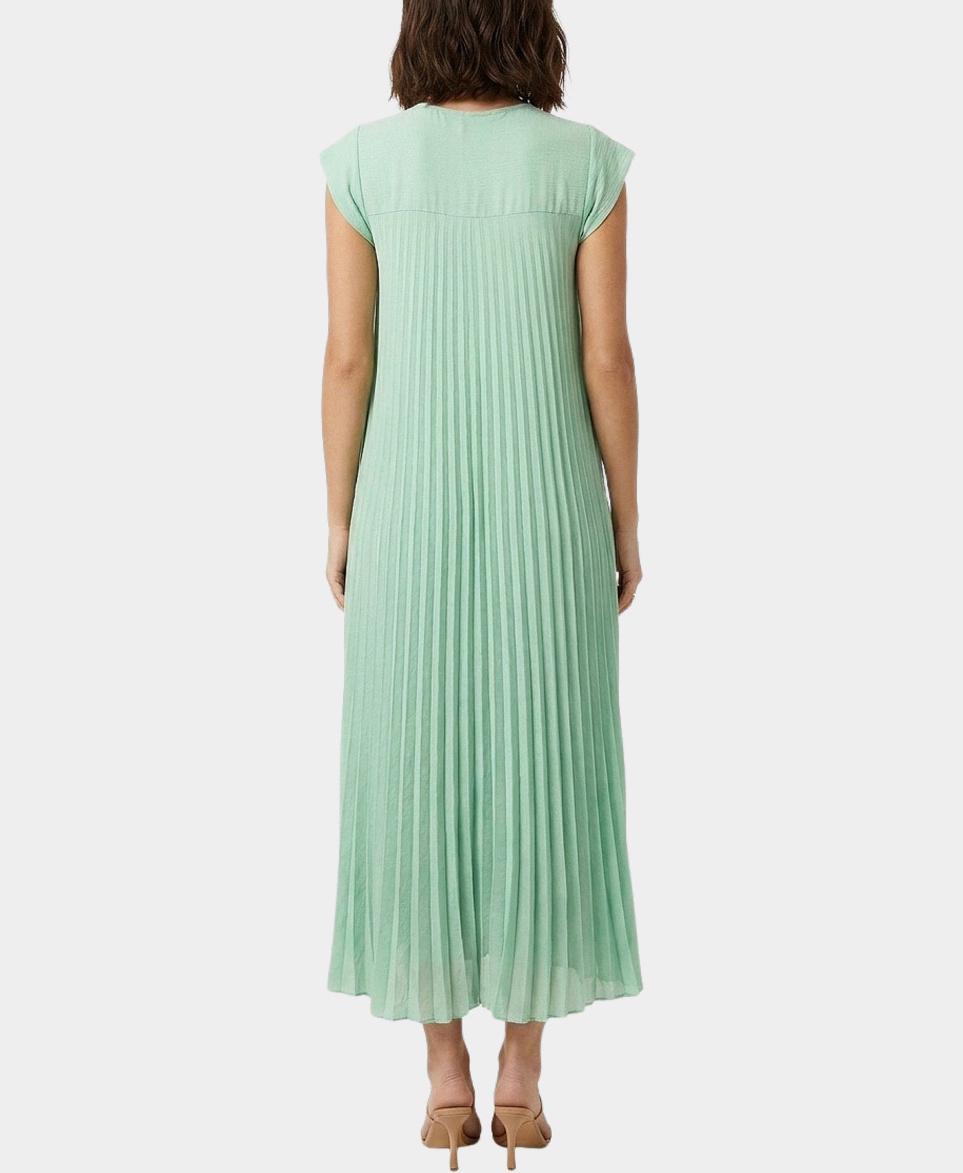 pleated maxi dress green Pleated Maxi Dress