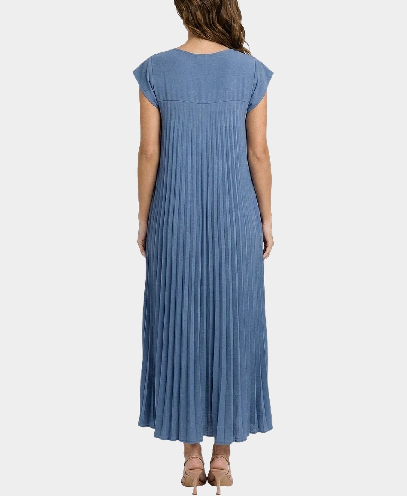 pleated maxi dress blue Pleated Maxi Dress – FOX'S