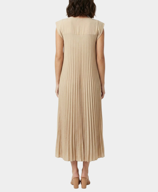 
Pleated Maxi Dress in LIGHT CAMEL view 2