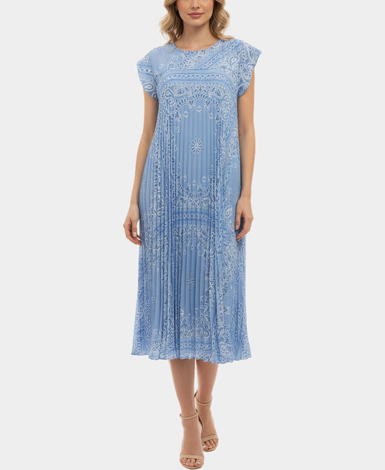 Bandana Print Pleated Maxi Dress view 1