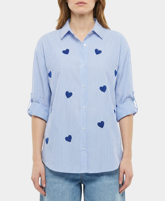 Striped Blouse w/ Hearts view 1