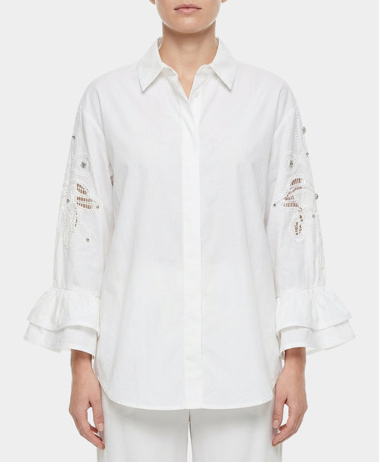 Blouse w/ Crochet Trim & Jewels view 1