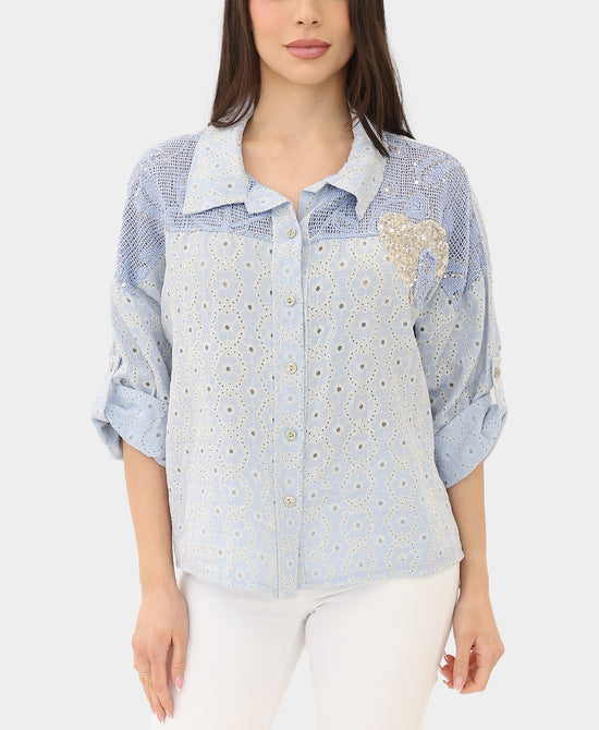 Eyelet Top w/ Sequins view 1