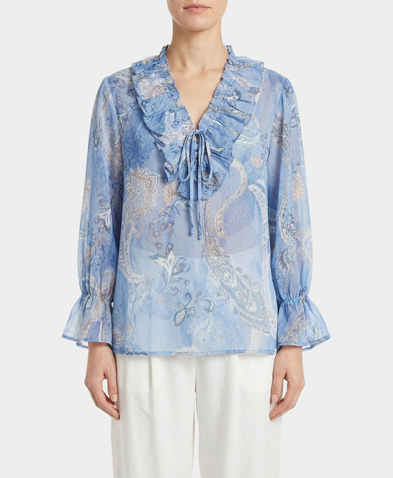Paisley Print Top w/ Ruffles view 1