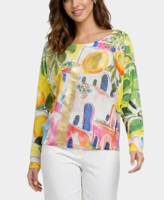 
Lemon Print Knit Top in Lemons view 1