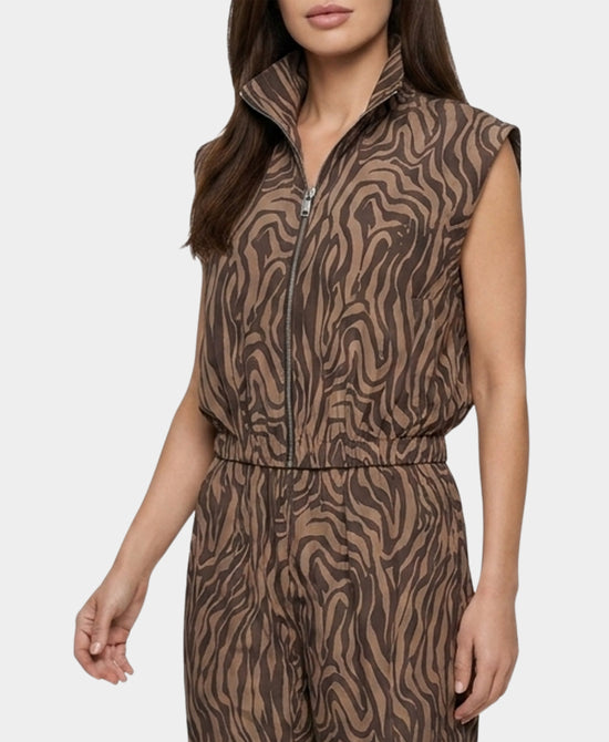 
Zebra Print Vest in TAN/BROWN view 1