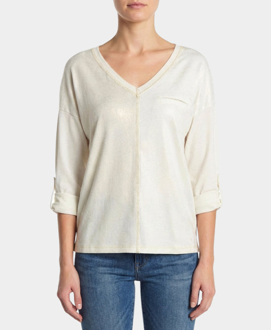 Colorblock Shimmer Top view 1