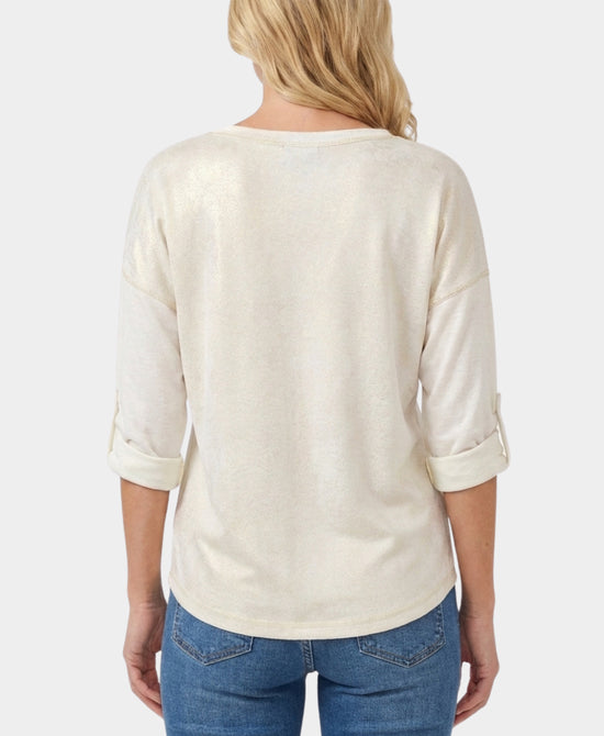 Colorblock Shimmer Top view 2