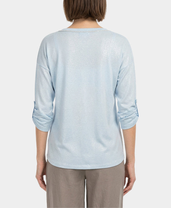 Colorblock Shimmer Top view 