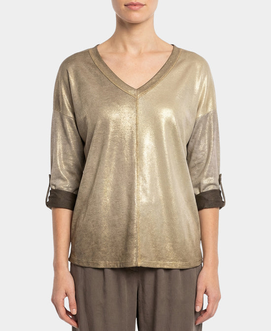 Colorblock Shimmer Top view 